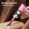 Powerful Pink Portable Vacuum Cleaner for Cars