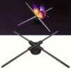 Upgraded 3D Holographic Fan Projector - 16.1" Portable Advertising Display with 700 Video Libraries, 224 LED Lights, 1.2" Thin Design, USB Charging & Astronaut Skateboard Space Theme for Commercial Facade Signs, Parties, Easter, Holographic Decor - 图片 2