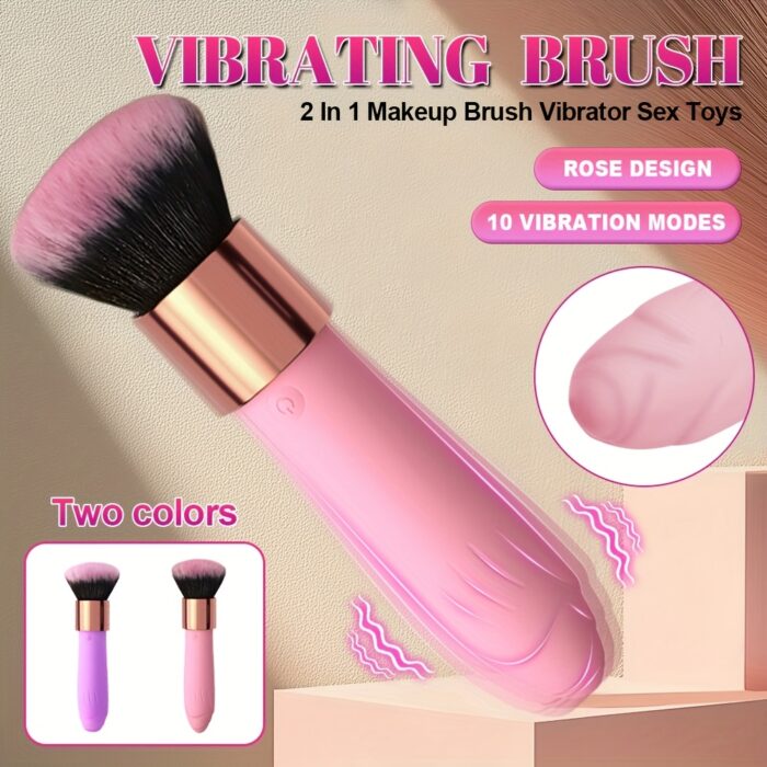 1pc Brush Vibrator Wand Magic Female Sex Toy, Silicone Mini Vibrator Adult Sex Toy for Nipple G-spot Clitoris Massager with 10 Vibration Modes, Detachable Makeup Brush Sex Tool for Women Couples - 图片 13