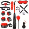 13 PCS Extreme Bondage Set] 13 PCS SM Bondage Set, Sex Toys, Extreme Sex, BDSM Bondage Sex Set, Couples Erotic Toys, SM Sex Toys with Handcuffs, Ankle Mask, for Beginners and SM Enthusiasts (Black and red) - Image 6