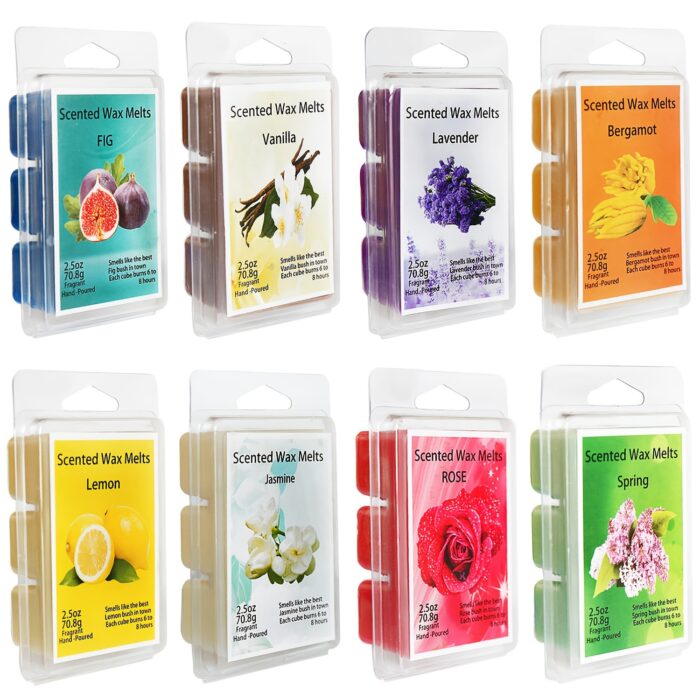 8 Soy Wax Cubes, Soy Wax Melting Cubes, Perfect for Mother's Day Decorations And Gifts, Featuring Scents Of Rose, Lavender, Jasmine, And Cherry. Ideal for Baths, Yoga Sessions, Aromatherapy Heaters, Air Fresheners, And Home Or Office Use. Enjoy A Flameless, Smoke-free Candle Ambiance. - 图片 2