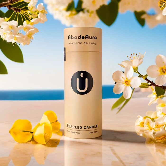 [18oz Sea Breeze Scented Candle] Scented Pearled Candle - Oceanic Blossom Candle Set: 18oz Sea Breeze & Jasmine Scent, Pearlized Floating Long Lasting Candles, Refillable Sand Candle with 30 Wicks, Levitating White Palm Wax Candle in Glass Holder - 图片 11