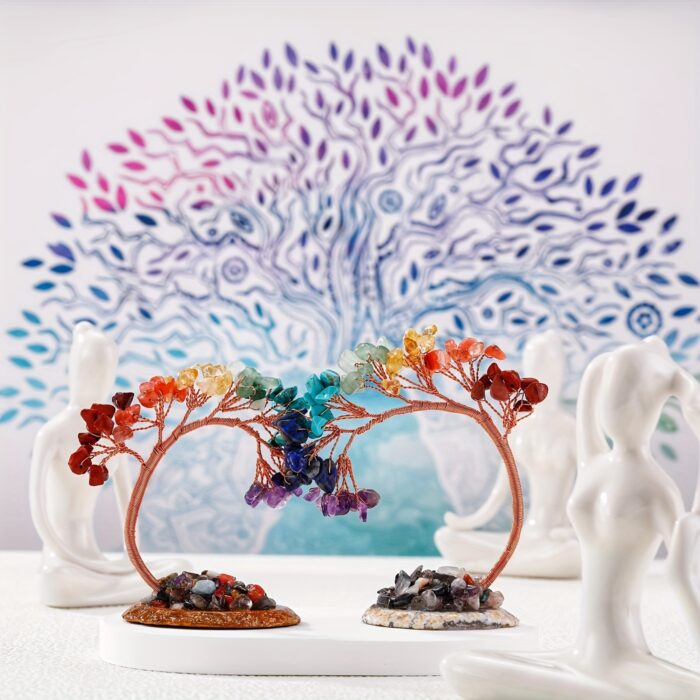 [Magic Crystal] 2pcs Crystal Tree Of Life with Agate Base - Good Luck Money Tree, Gift, Beauty, Decorative Article, Home Decoration, Decor for Good Luck Wealth & Prosperity - 图片 12