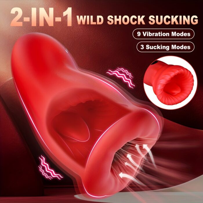 [Realistic Masturbators] 1pc Realistic Pocket Pussy Penis Training Masturbators | Liquid Silicone, 3 Sucking & 9 Vibrating Modes, 360° Wrapping Sucking Vibrator - 图片 9