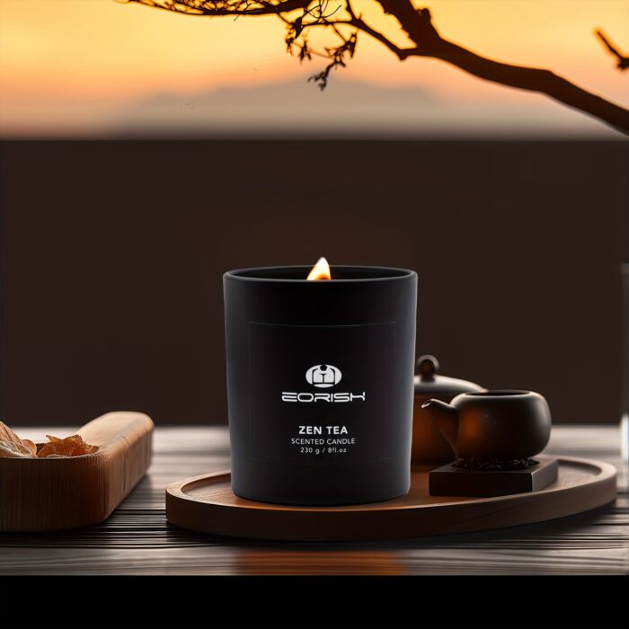 [Scented Soy Candle] E Orchish Scented Soy Candle | Jasmine, Tea, Lavender, Berry, Cherry, Zen Tea, Peach Fragrances - Round Black Jar with Golden Accents, Ideal for Parties, Weddings, Anniversaries, Holidays, Home Decor - 图片 12