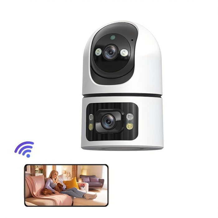 1pc 4K Outdoor Dual Lens WiFi Security Camera with Motion Detection, Two-Way Audio, 3-Night Vision, SDHC/SDXC Card Support, USB Powered for Home Surveillance, Dualscreen Display | Highresolution Recording - 图片 10