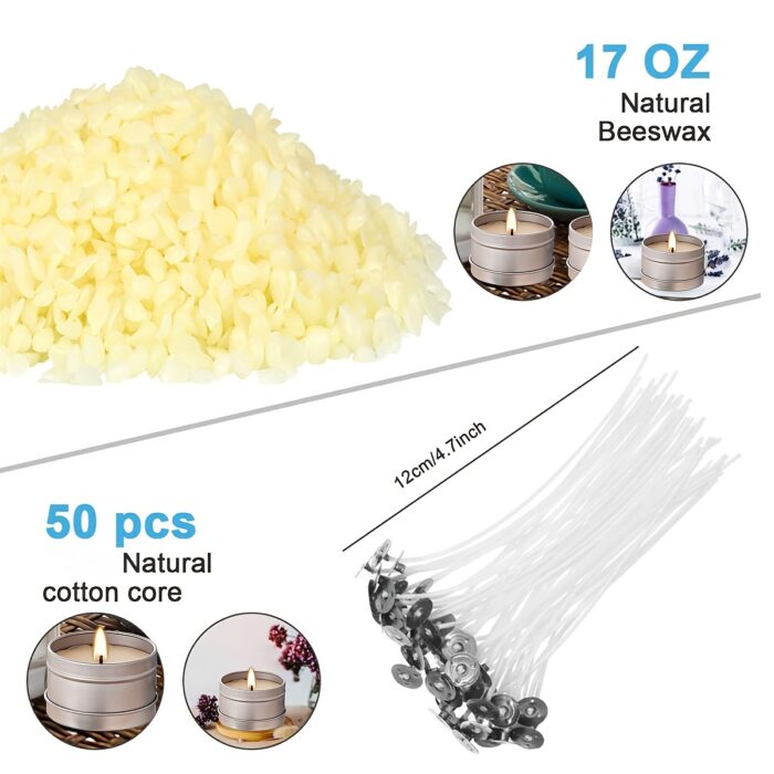 135 complete DIY candle making kits with essential oils - beginner friendly, including soy wax, stirring spoons, measuring cups, storage jars, colored wax blocks and more - perfect for making holiday gifts, candle making supplies, perfect for Mother's Day, perfect for Easter. - 图片 9