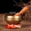 Retro Classic Brass Singing Bowl with Six Character Mantra Scripture - Yoga Meditation Feng Shui Ornament, Six Character Mantra Scripture, Praising Bowl, Perfect for Room Decor - 图片 7
