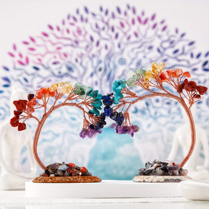 [Magic Crystal] 2pcs Crystal Tree Of Life with Agate Base - Good Luck Money Tree, Gift, Beauty, Decorative Article, Home Decoration, Decor for Good Luck Wealth & Prosperity - 图片 11