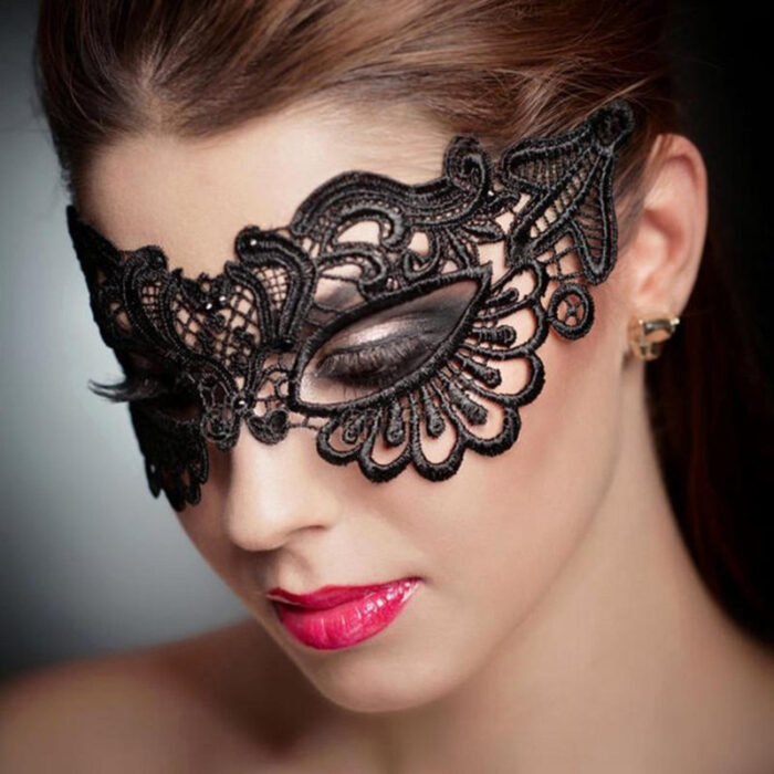 [Sexy Lace Mask] Sexy Black Lace Mask | Party Half Face Styling Halloween Costume Mask - 图片 10