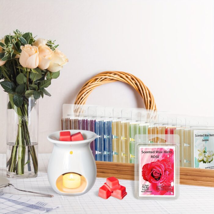 8 Soy Wax Cubes, Soy Wax Melting Cubes, Perfect for Mother's Day Decorations And Gifts, Featuring Scents Of Rose, Lavender, Jasmine, And Cherry. Ideal for Baths, Yoga Sessions, Aromatherapy Heaters, Air Fresheners, And Home Or Office Use. Enjoy A Flameless, Smoke-free Candle Ambiance. - 图片 7