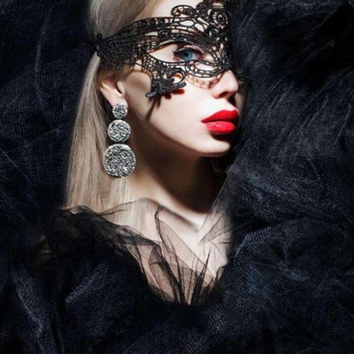 [Sexy Lace Mask] Sexy Black Lace Mask | Party Half Face Styling Halloween Costume Mask - 图片 9