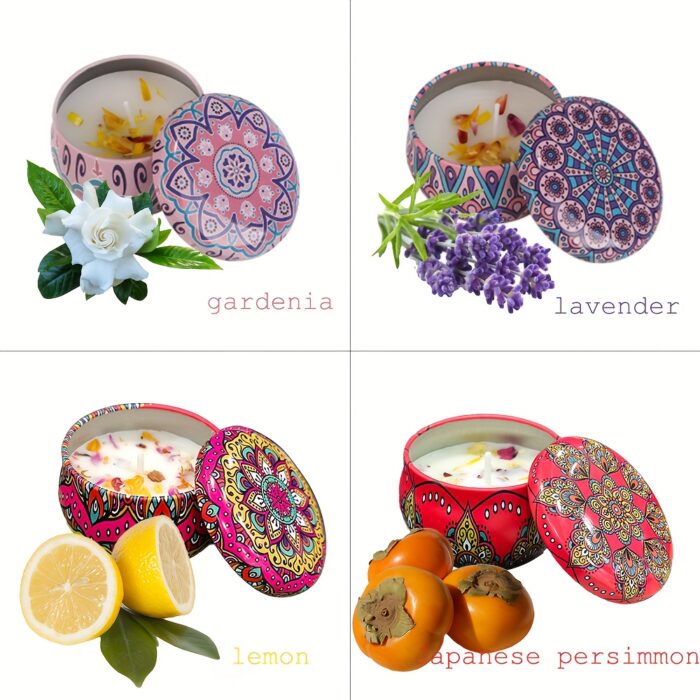 Scented Candles Gift Set, 8% Essential Oil, 4pcs Aromatherapy Candle, Relax Gifts for Women, 120H Burning, Candles for Home Scented, Ideal for Birthday, Christmas, Thanksgiving, Mother's Day - 图片 11