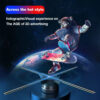Upgraded 3D Holographic Fan Projector - 16.1" Portable Advertising Display with 700 Video Libraries, 224 LED Lights, 1.2" Thin Design, USB Charging & Astronaut Skateboard Space Theme for Commercial Facade Signs, Parties, Easter, Holographic Decor - 图片 8