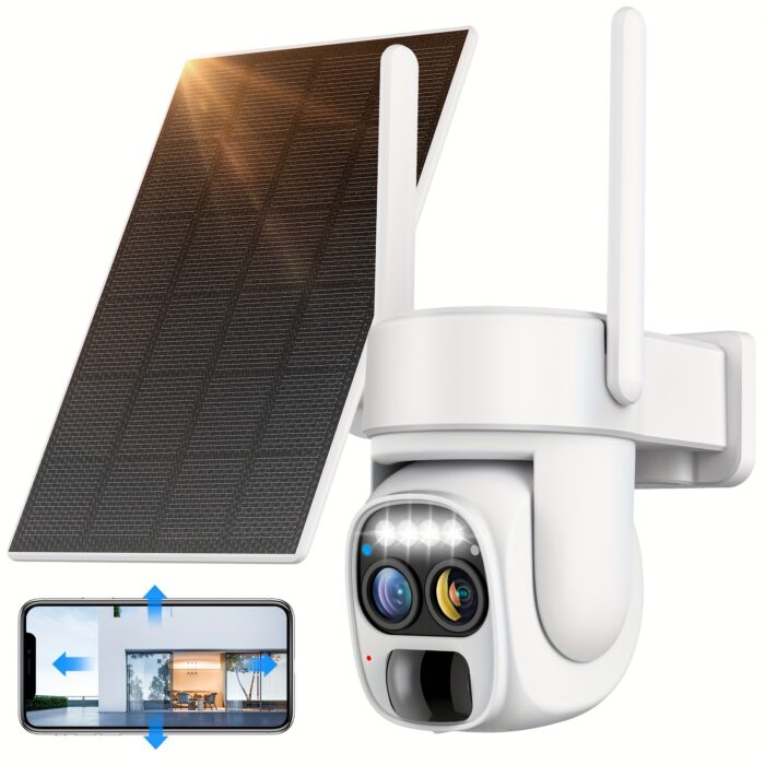 Hawkray [10x Zoom] 360-degree Low-power Cctv Solar Panel Battery 2K FHD WiFi Camrea With Spotlight Alarm, Motion Detection, Color Night Vision, Two-way Audio - 图片 8