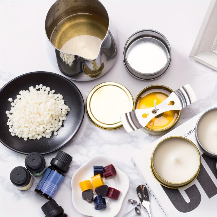 135 complete DIY candle making kits with essential oils - beginner friendly, including soy wax, stirring spoons, measuring cups, storage jars, colored wax blocks and more - perfect for making holiday gifts, candle making supplies, perfect for Mother's Day, perfect for Easter. - 图片 7