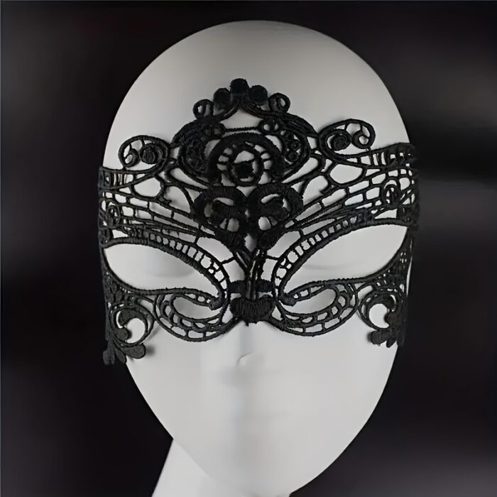 [Sexy Lace Mask] Sexy Black Lace Mask | Party Half Face Styling Halloween Costume Mask - 图片 8
