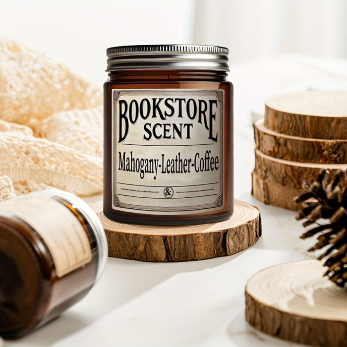 Bookstore Scent Aroma Candle | Single-Wick | Soy Wax | Long-Lasting Scent | Home Decor | Valentine's Day - 图片 4