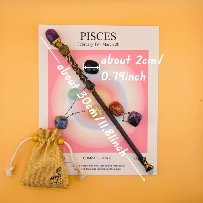 [Magic Crystal] Zodiac Crystal Magic Wand And Zodiac Crystal Stones Set - Cosplay, Magic Props - Jewelry, Gemstone Collection, Gift for Men & Women - Festival Ornament, Holiday Decor, Christmas, Halloween, Easter, New Year, Valentine's Day - 图片 16