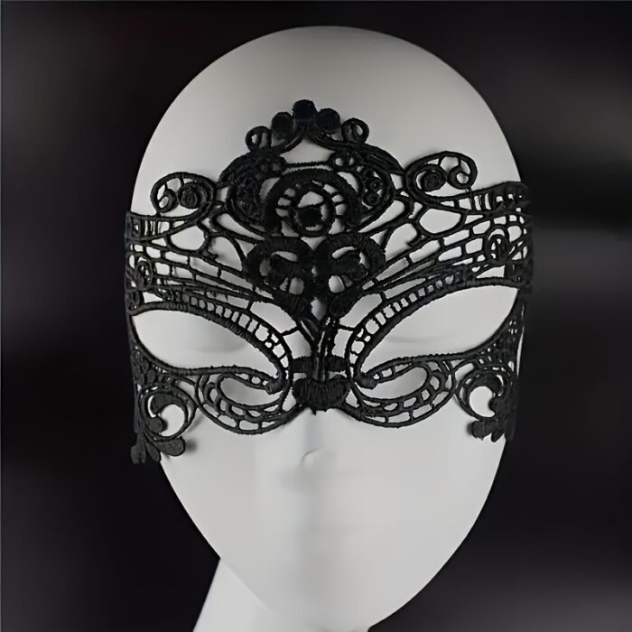 [Sexy Lace Mask] Sexy Black Lace Mask | Party Half Face Styling Halloween Costume Mask - 图片 7