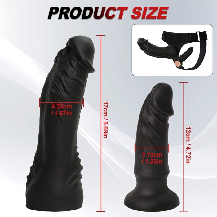 1pc Strap On Harness Dildos Female Sex Toys, Detachable Liquid Silicone Dildos Adult Sex Toy for Vagina G Spot Anal Stimulation, Elastic Adjustable Waist Realistic Penis for Women Lesbian Couples Sex Fun Game - 图片 6