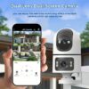 1pc 4K Outdoor Dual Lens WiFi Security Camera with Motion Detection, Two-Way Audio, 3-Night Vision, SDHC/SDXC Card Support, USB Powered for Home Surveillance, Dualscreen Display | Highresolution Recording - 图片 6