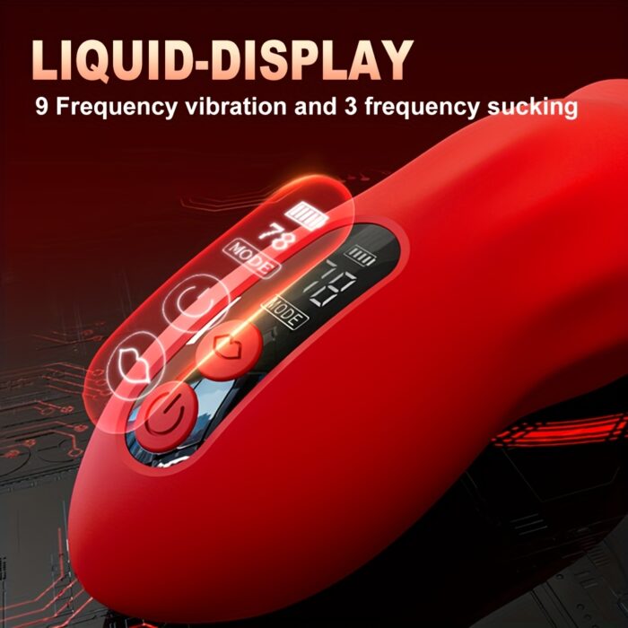 [Realistic Masturbators] 1pc Realistic Pocket Pussy Penis Training Masturbators | Liquid Silicone, 3 Sucking & 9 Vibrating Modes, 360° Wrapping Sucking Vibrator - 图片 4