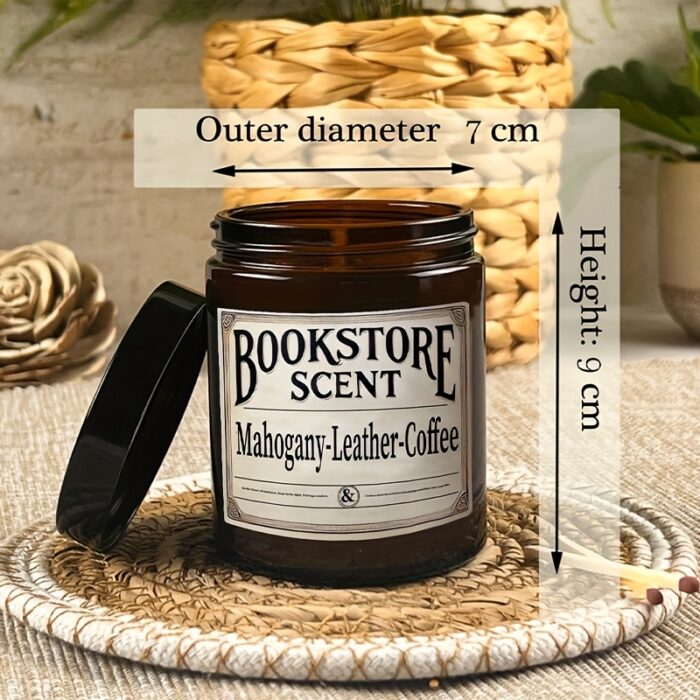 Bookstore Scent Aroma Candle | Single-Wick | Soy Wax | Long-Lasting Scent | Home Decor | Valentine's Day - 图片 2