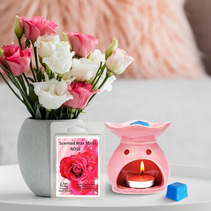 8 Soy Wax Cubes, Soy Wax Melting Cubes, Perfect for Mother's Day Decorations And Gifts, Featuring Scents Of Rose, Lavender, Jasmine, And Cherry. Ideal for Baths, Yoga Sessions, Aromatherapy Heaters, Air Fresheners, And Home Or Office Use. Enjoy A Flameless, Smoke-free Candle Ambiance. - 图片 3