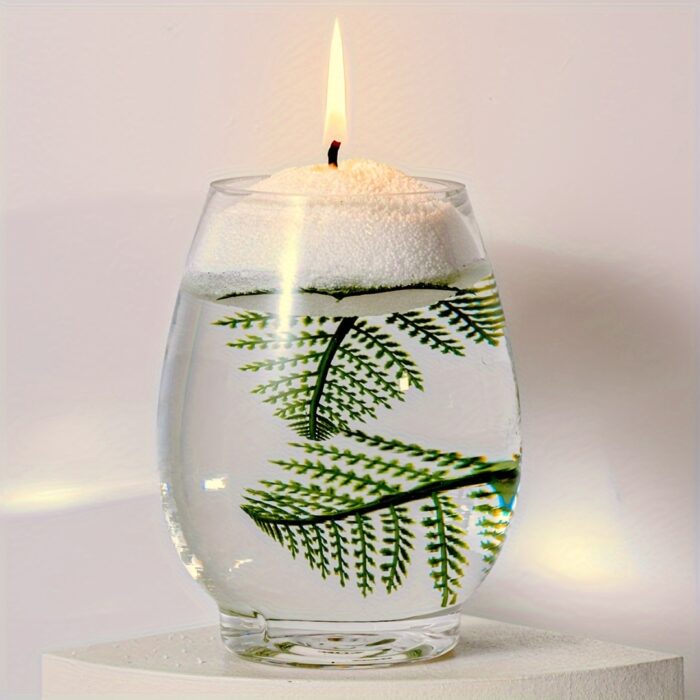 [18oz Sea Breeze Scented Candle] Scented Pearled Candle - Oceanic Blossom Candle Set: 18oz Sea Breeze & Jasmine Scent, Pearlized Floating Long Lasting Candles, Refillable Sand Candle with 30 Wicks, Levitating White Palm Wax Candle in Glass Holder - 图片 5
