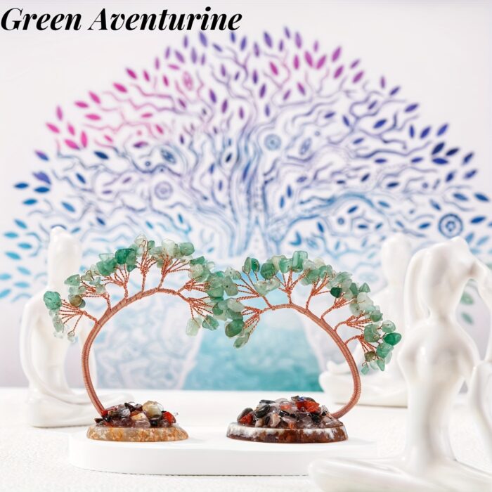[Magic Crystal] 2pcs Crystal Tree Of Life with Agate Base - Good Luck Money Tree, Gift, Beauty, Decorative Article, Home Decoration, Decor for Good Luck Wealth & Prosperity - 图片 6