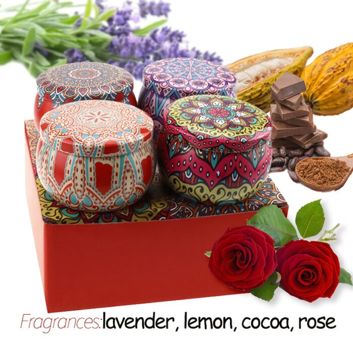Scented Candles Gift Set, 8% Essential Oil, 4pcs Aromatherapy Candle, Relax Gifts for Women, 120H Burning, Candles for Home Scented, Ideal for Birthday, Christmas, Thanksgiving, Mother's Day - 图片 7