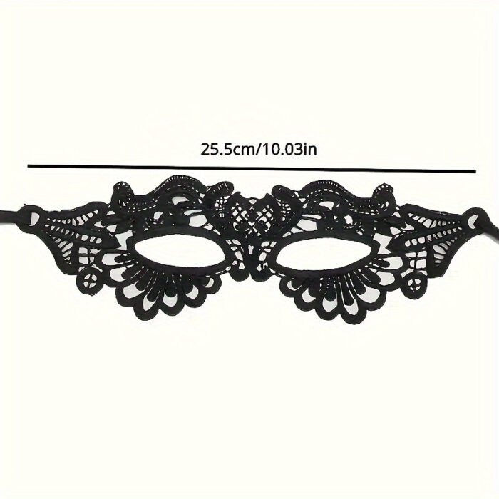 [Sexy Lace Mask] Sexy Black Lace Mask | Party Half Face Styling Halloween Costume Mask - 图片 5
