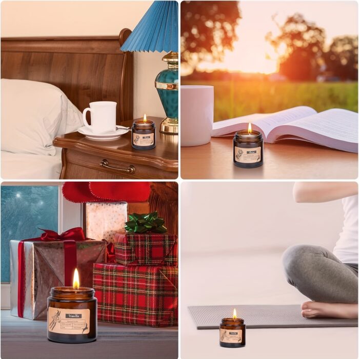 6pcs Aromatherapy Scented Candles for Home Natural Decorative Soy Candles In Glass Jars Portable Travel Candles Yoga Mother's Day Valentine's Day Birthday Gift for Father's Day - 图片 3