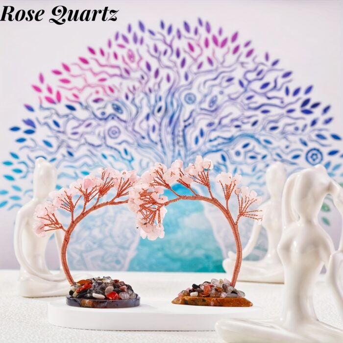 [Magic Crystal] 2pcs Crystal Tree Of Life with Agate Base - Good Luck Money Tree, Gift, Beauty, Decorative Article, Home Decoration, Decor for Good Luck Wealth & Prosperity - 图片 5