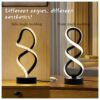 [Dimmable Spiral LED Lamp] Dimmable Modern Spiral LED Table Lamp | Touch Control Desk Light with Metal Base, Adjustable Brightness, USB Powered, Sleek White & Black Design for Bedroom, Living Room, Office, or Bar Decor - 图片 7