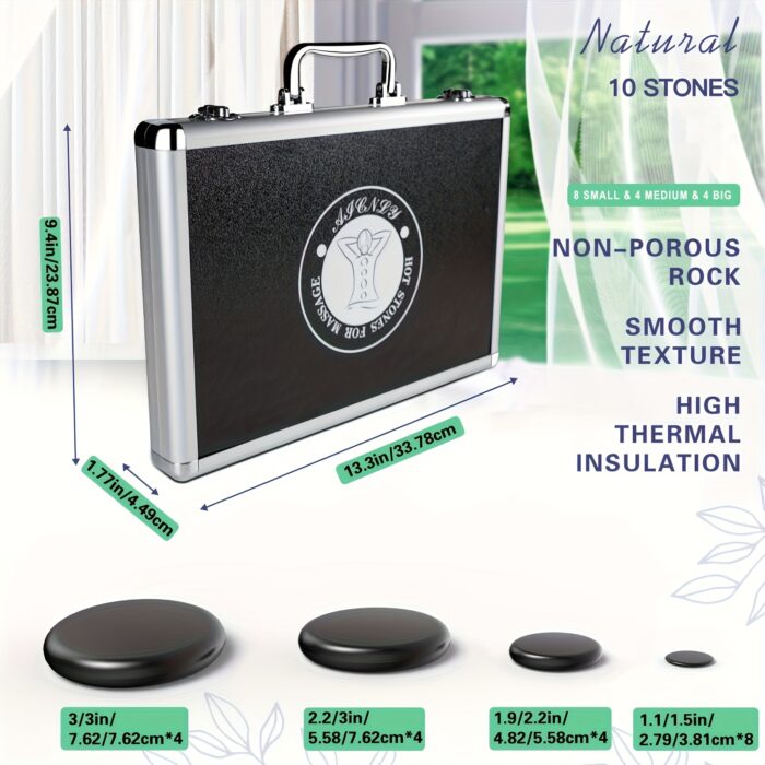 [Temperature Adjustment] Hot Stones Massage Set | 10pcs | Temperature Adjustment | Professional Massage Tool for Spa - 图片 3