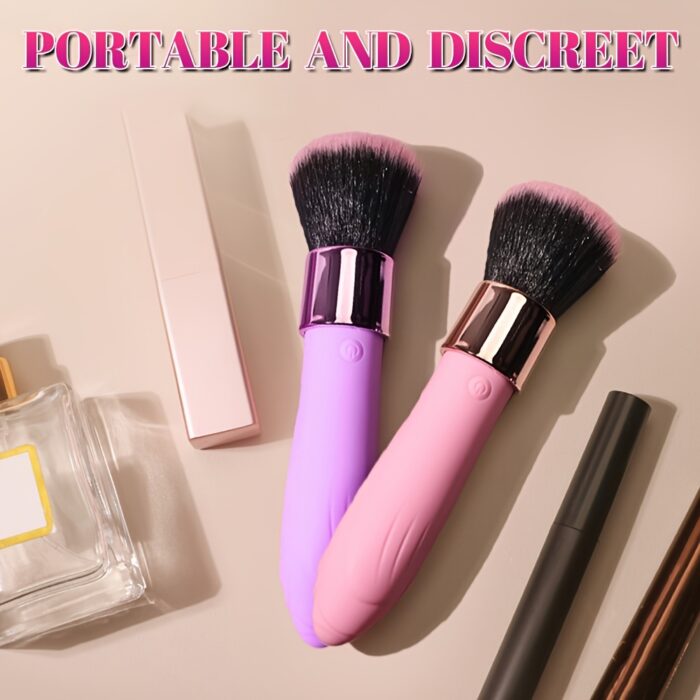 1pc Brush Vibrator Wand Magic Female Sex Toy, Silicone Mini Vibrator Adult Sex Toy for Nipple G-spot Clitoris Massager with 10 Vibration Modes, Detachable Makeup Brush Sex Tool for Women Couples - 图片 5