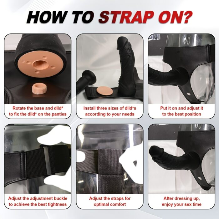 1pc Strap On Harness Dildos Female Sex Toys, Detachable Liquid Silicone Dildos Adult Sex Toy for Vagina G Spot Anal Stimulation, Elastic Adjustable Waist Realistic Penis for Women Lesbian Couples Sex Fun Game - 图片 3
