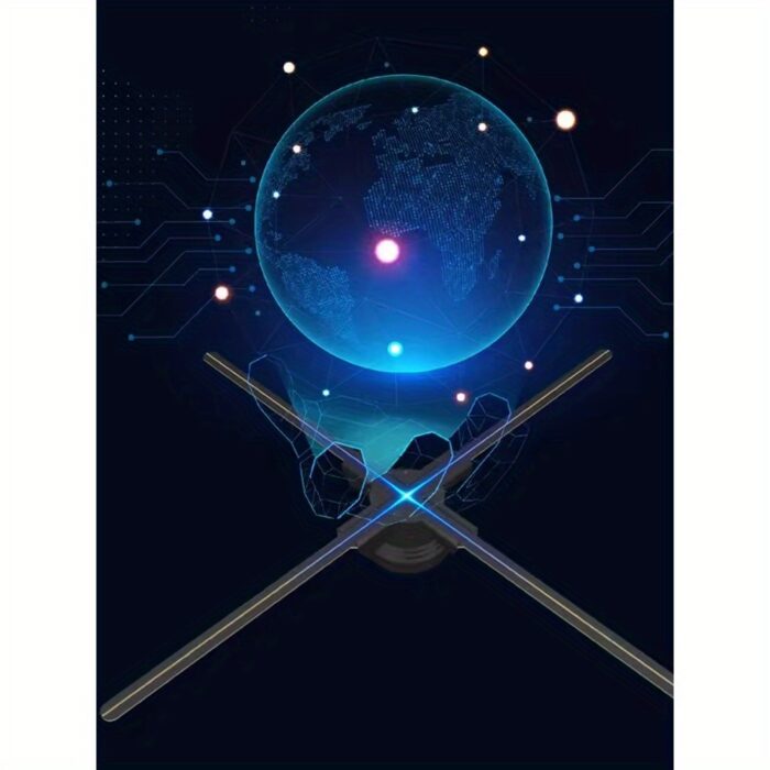 Upgraded 3D Holographic Fan Projector - 16.1" Portable Advertising Display with 700 Video Libraries, 224 LED Lights, 1.2" Thin Design, USB Charging & Astronaut Skateboard Space Theme for Commercial Facade Signs, Parties, Easter, Holographic Decor - 图片 4