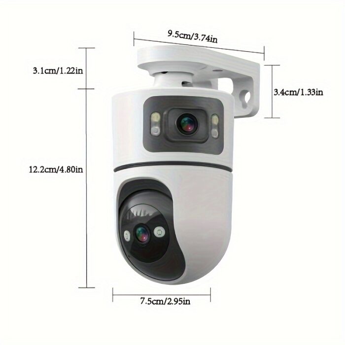 1pc 4K Outdoor Dual Lens WiFi Security Camera with Motion Detection, Two-Way Audio, 3-Night Vision, SDHC/SDXC Card Support, USB Powered for Home Surveillance, Dualscreen Display | Highresolution Recording - 图片 3