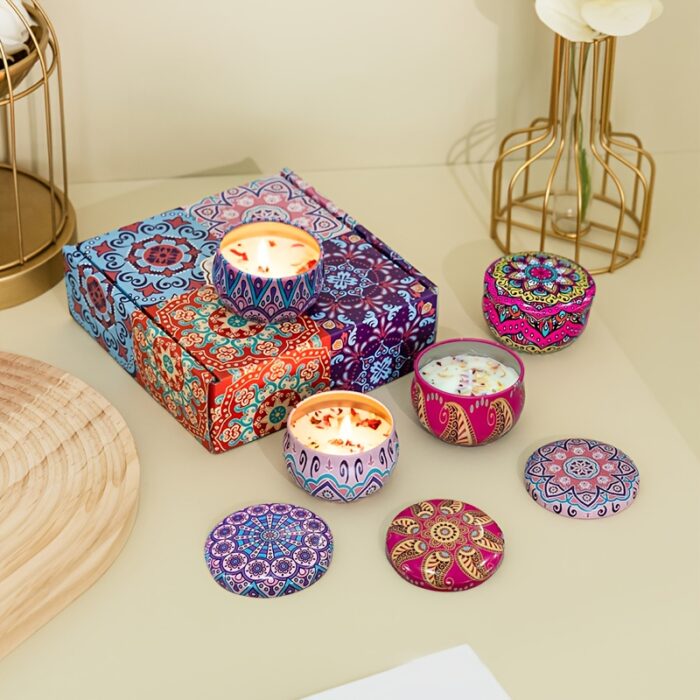 Scented Candles Gift Set, 8% Essential Oil, 4pcs Aromatherapy Candle, Relax Gifts for Women, 120H Burning, Candles for Home Scented, Ideal for Birthday, Christmas, Thanksgiving, Mother's Day - 图片 4