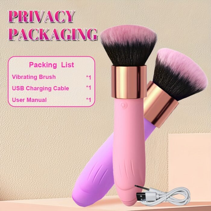 1pc Brush Vibrator Wand Magic Female Sex Toy, Silicone Mini Vibrator Adult Sex Toy for Nipple G-spot Clitoris Massager with 10 Vibration Modes, Detachable Makeup Brush Sex Tool for Women Couples - 图片 3