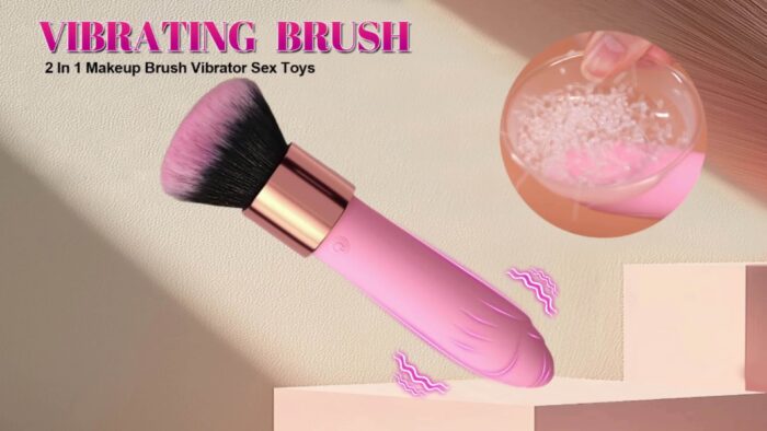 1pc Brush Vibrator Wand Magic Female Sex Toy, Silicone Mini Vibrator Adult Sex Toy for Nipple G-spot Clitoris Massager with 10 Vibration Modes, Detachable Makeup Brush Sex Tool for Women Couples - 图片 2