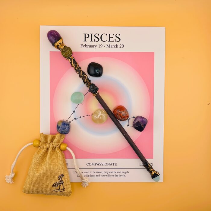 [Magic Crystal] Zodiac Crystal Magic Wand And Zodiac Crystal Stones Set - Cosplay, Magic Props - Jewelry, Gemstone Collection, Gift for Men & Women - Festival Ornament, Holiday Decor, Christmas, Halloween, Easter, New Year, Valentine's Day