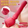 1pc Vibrator Wand Female Rose Sex Toy, Clit Stimulator Vibrators Adult Sex Toys for Clitoral Nipple G Spot Massager with 10 Vibration Modes, Magic Wand with Wrapping Vibrating Design for Women Couple Sex Games - 图片 2