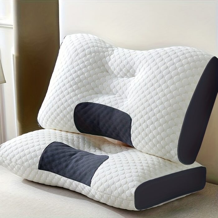 Buy 1 Get 1 Free, 2 Soft Woven Neck Massage Couple Pillows - Adjustable Ergonomic Orthotic Profile Support, High Quality Pillow Core, Detachable Pillowcase For Sleeping Comfort - 图片 15