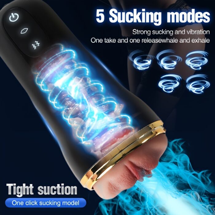 Simulation Electric Plane Cup, Crotch Self-Therapy, TPE Material Cannon Pocket Cat, Soft and Comfortable Material, with 3D Realistic Textured Vaginal Toy, Male Adult Self-Therapy Electric Toy - 图片 8