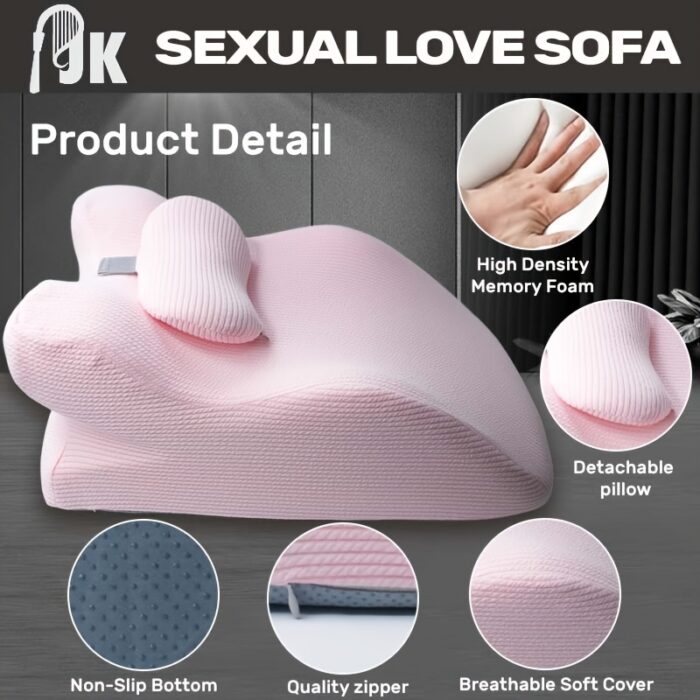 Sex Love Sofa, Sex Ramp Pillow | The Stealth Pleasure Wedge - Ergonomic Memory Foam For Deeper Intimacy & 75% Less Fatigue |Multi-Position Support | Hidden Toy Storage & Anti-Slip Fabric | Luxury Backrest | Available In 3 Colors - 图片 12