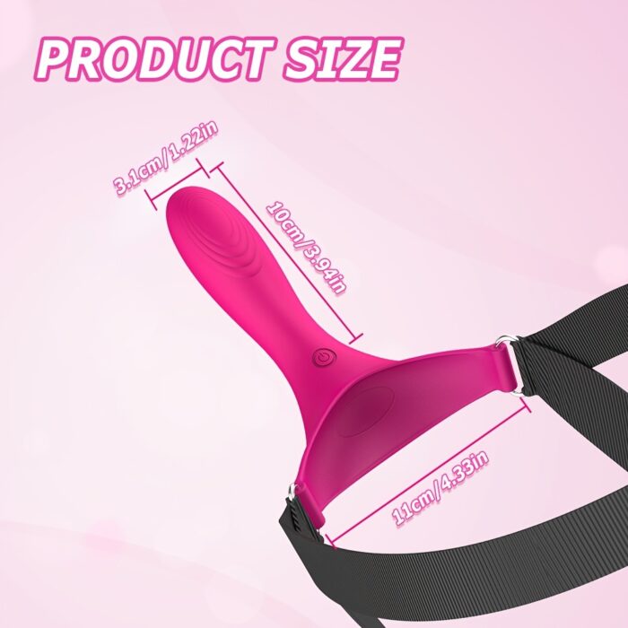 10 Vibrating Modes Wearable Head-Mounted 1pc Strap-On Face Chin Harness Vibrator Dildo - G-Spot Stimulation Adult Sex Toy For Women Couples - 图片 11